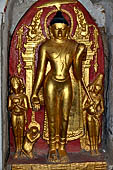 Ananda temple Bagan, Myanmar. Images of the life historical Buddha from birth to death of the circumambulatory corridors. 